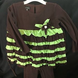 Little girls long-sleeve top and pants